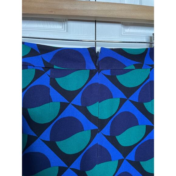 Marc Jacobs Etta Print Pencil Skirt Blue Green Circles Abstract Size 4 - Picture 11 of 12